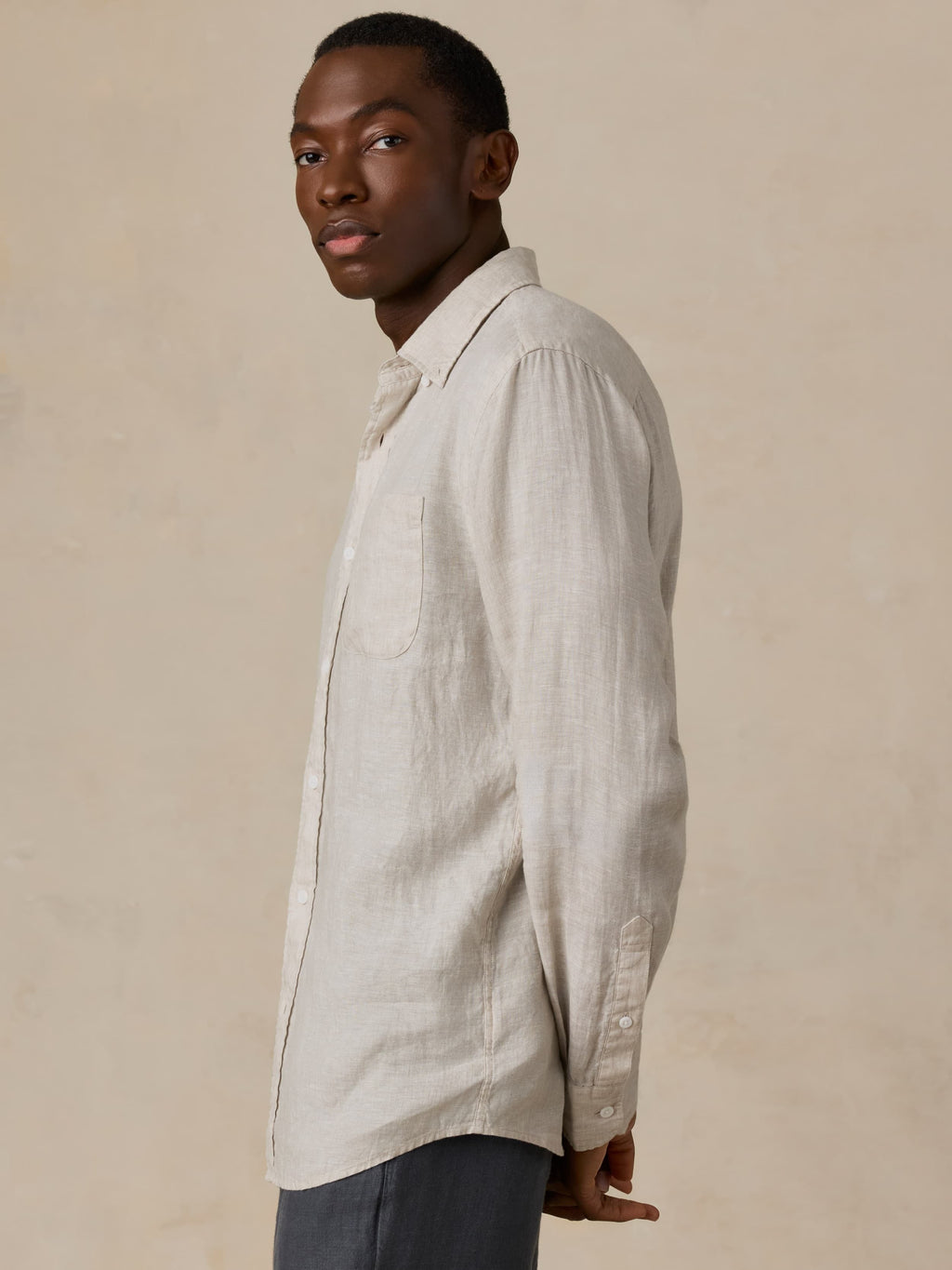Sunwashed Linen Shirt - Castle Stone