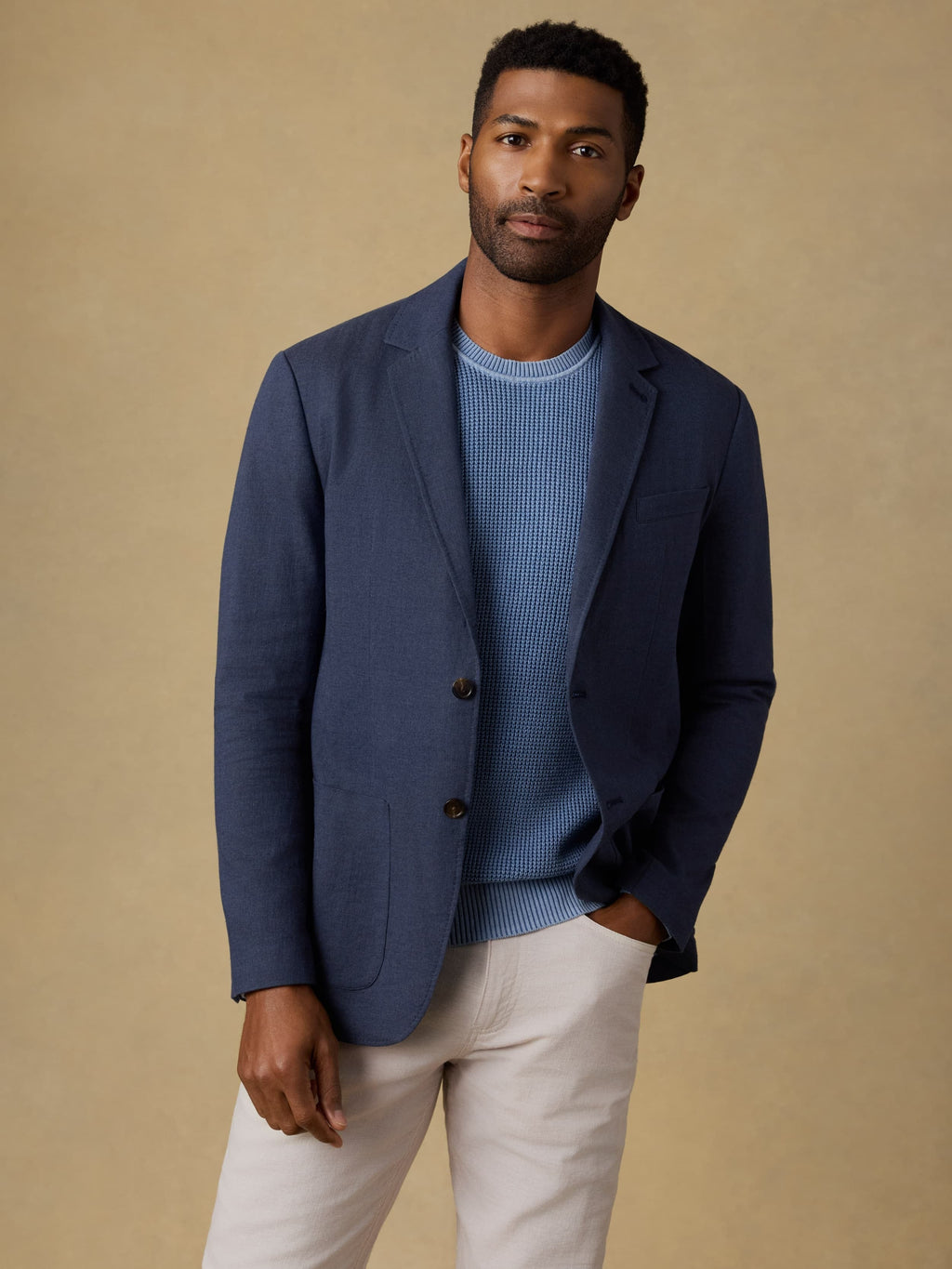 MovementTM Linen Blazer - Deep Sea Navy