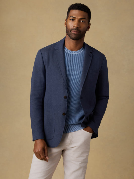 MovementTM Linen Blazer - Deep Sea Navy